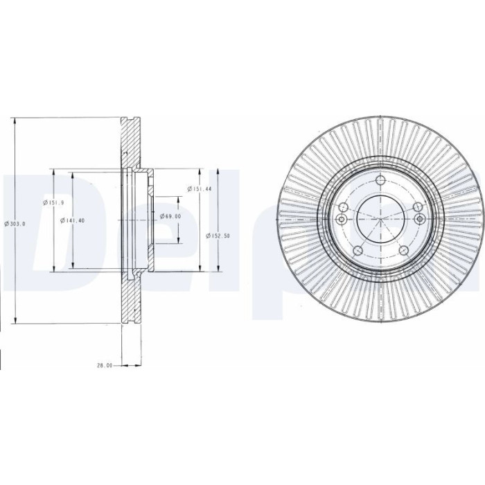 Delphi BG4309 Bremsscheibe