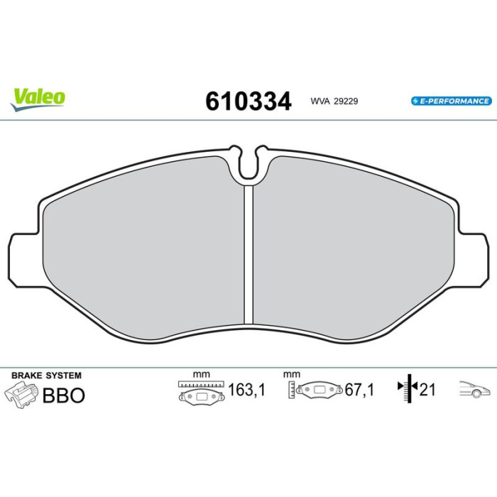 Valeo 610334 Bremsbelagsatz, Scheibenbremse E-PERFORMANCE Valeo 610334 Bremsbelagsatz, Scheibenbremse E-PERFORMANCE