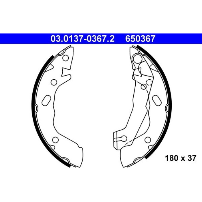 ATE 03.0137-0367.2 Bremsbackensatz ATE 03.0137-0367.2 Bremsbackensatz
