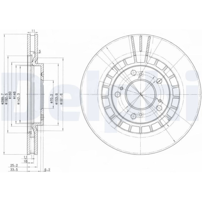 Delphi BG3796 Bremsscheibe