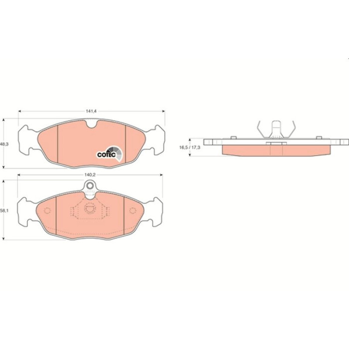 TRW GDB1040 Bremsbelagsatz, Scheibenbremse COTEC