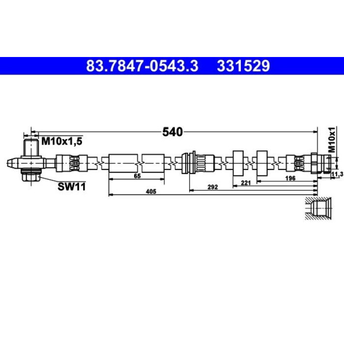 ATE 83.7847-0543.3 Bremsschlauch ATE 83.7847-0543.3 Bremsschlauch
