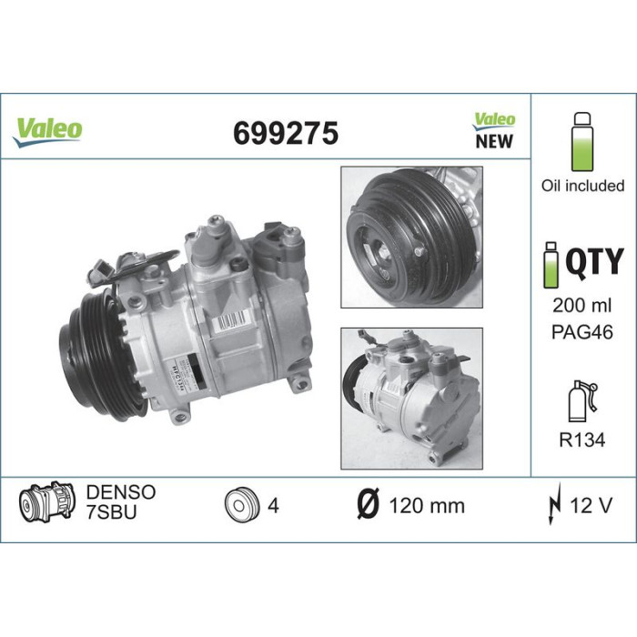 Valeo 699275 Kompressor, Klimaanlage CORE-FLEX Valeo 699275 Kompressor, Klimaanlage CORE-FLEX