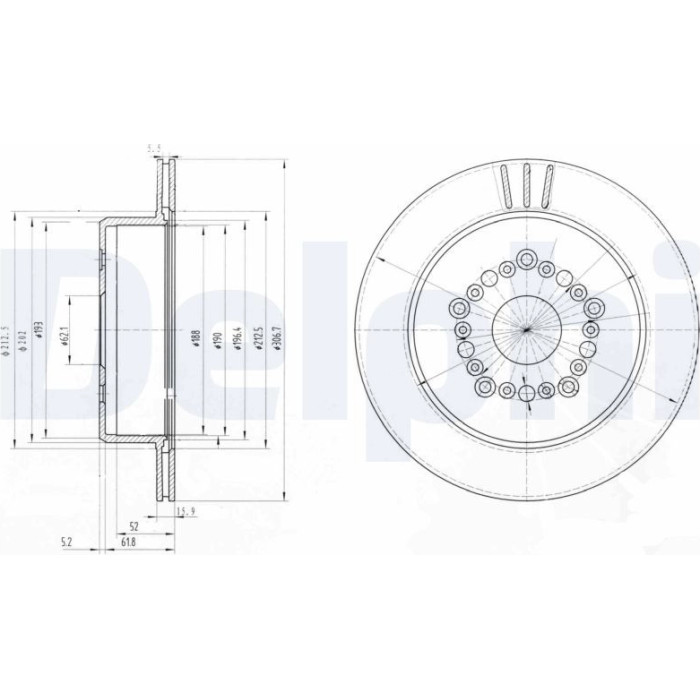 Delphi BG3617 Bremsscheibe Delphi BG3617 Bremsscheibe
