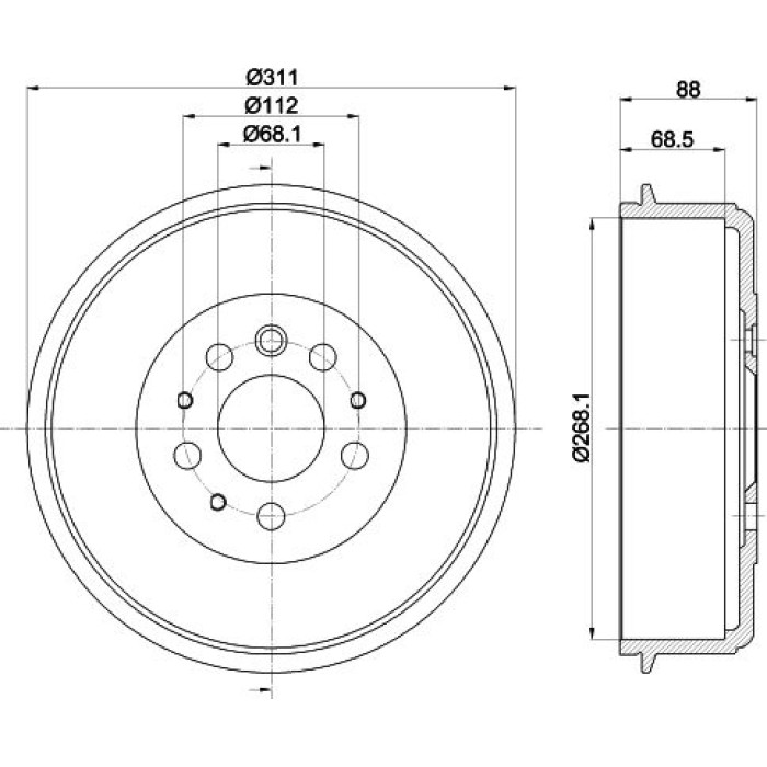 Bremstrommel 8DT 355 301-721
