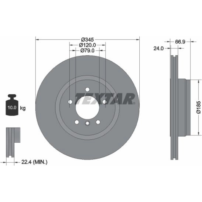 Textar 92123203 Bremsscheibe PRO