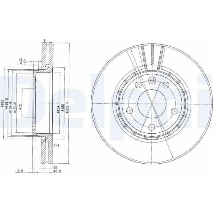 Delphi BG3768C Bremsscheibe