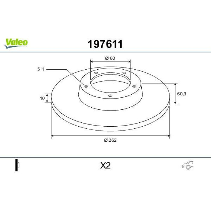 Valeo 197611 Bremsscheibe Valeo 197611 Bremsscheibe