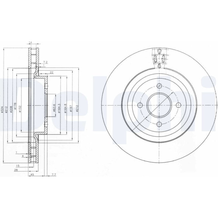 Delphi BG3852 Bremsscheibe Delphi BG3852 Bremsscheibe