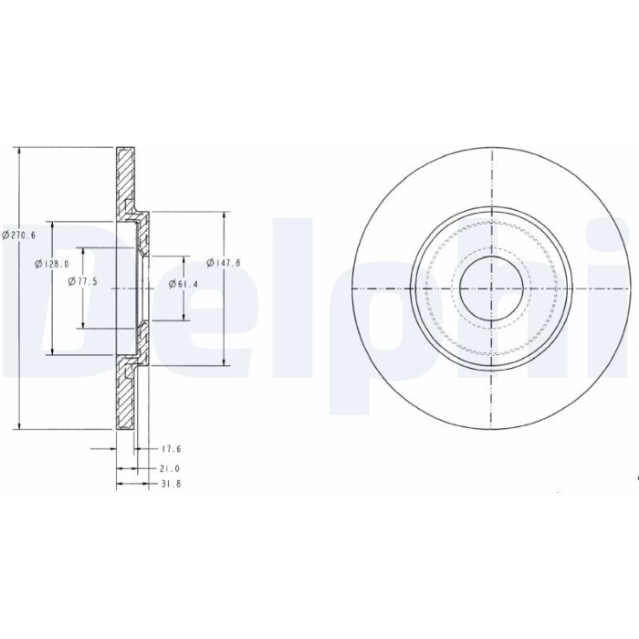 Delphi BG3421C Bremsscheibe Delphi BG3421C Bremsscheibe