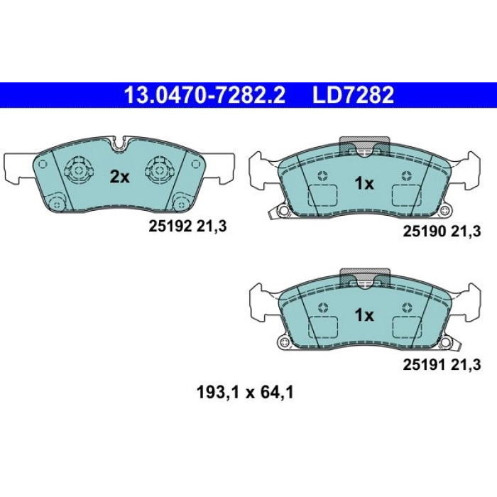 ATE 13.0470-7282.2 Bremsbelagsatz, Scheibenbremse Ceramic ATE 13.0470-7282.2 Bremsbelagsatz, Scheibenbremse Ceramic