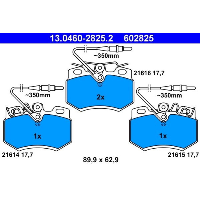 ATE 13.0460-2825.2 Bremsbelagsatz, Scheibenbremse