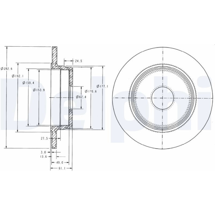Delphi BG2510 Bremsscheibe Delphi BG2510 Bremsscheibe