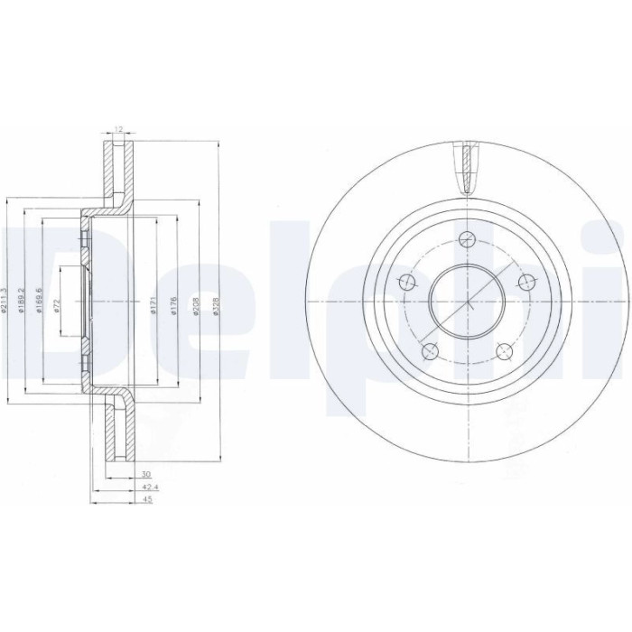 Delphi BG9058 Bremsscheibe