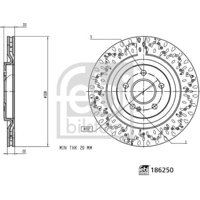 FEBI BILSTEIN 186250 Bremsscheibe FEBI BILSTEIN 186250 Bremsscheibe