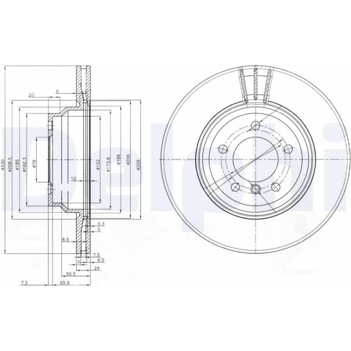 Delphi BG3959 Bremsscheibe Delphi BG3959 Bremsscheibe