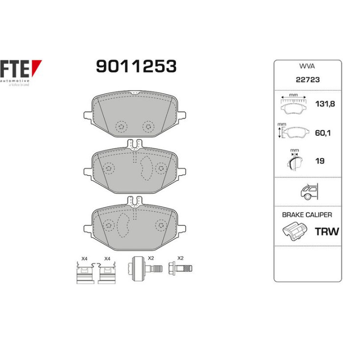 FTE 9011253 Bremsbelagsatz, Scheibenbremse FTE 9011253 Bremsbelagsatz, Scheibenbremse