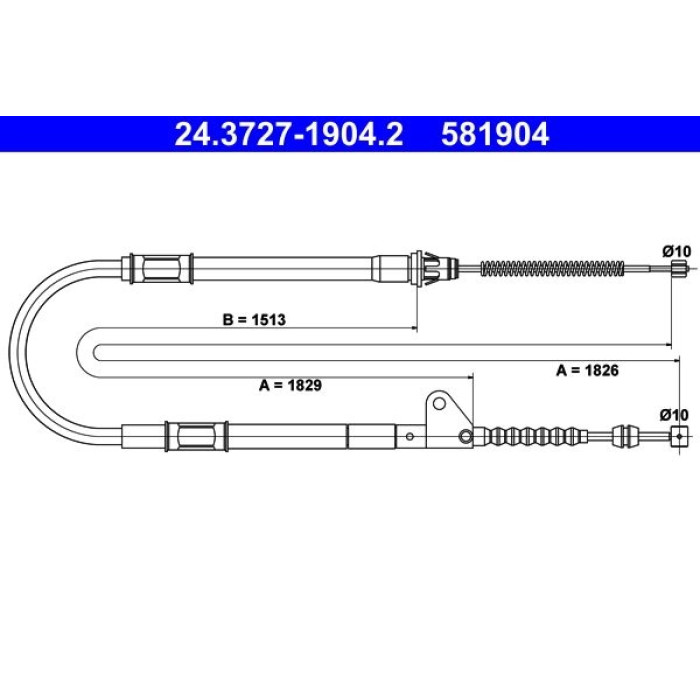 ATE 24.3727-1904.2 Seilzug, Feststellbremse