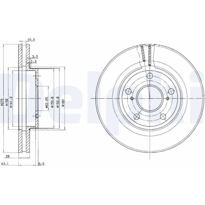 Delphi BG2782 Bremsscheibe Delphi BG2782 Bremsscheibe