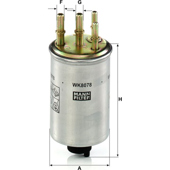 Mann-Filter WK 8078 Kraftstofffilter Mann-Filter WK 8078 Kraftstofffilter