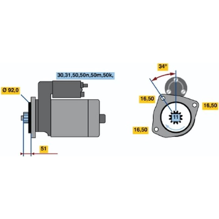 BOSCH 0 001 340 501 Starter