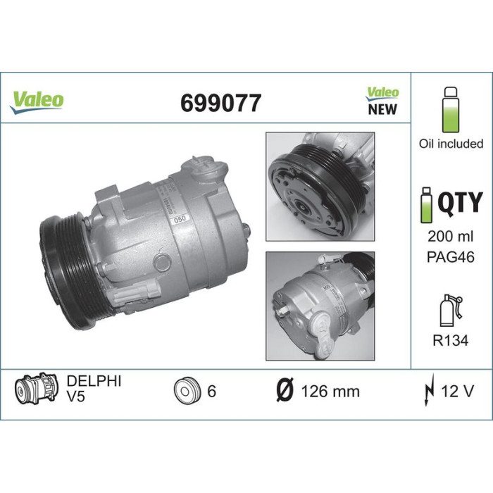 Valeo 699077 Kompressor, Klimaanlage CORE-FLEX Valeo 699077 Kompressor, Klimaanlage CORE-FLEX