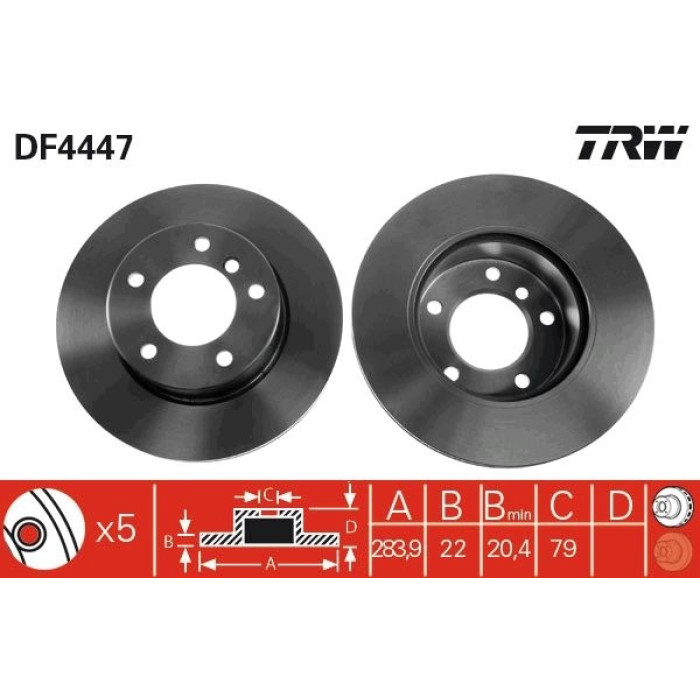TRW DF4447 Bremsscheibe TRW DF4447 Bremsscheibe