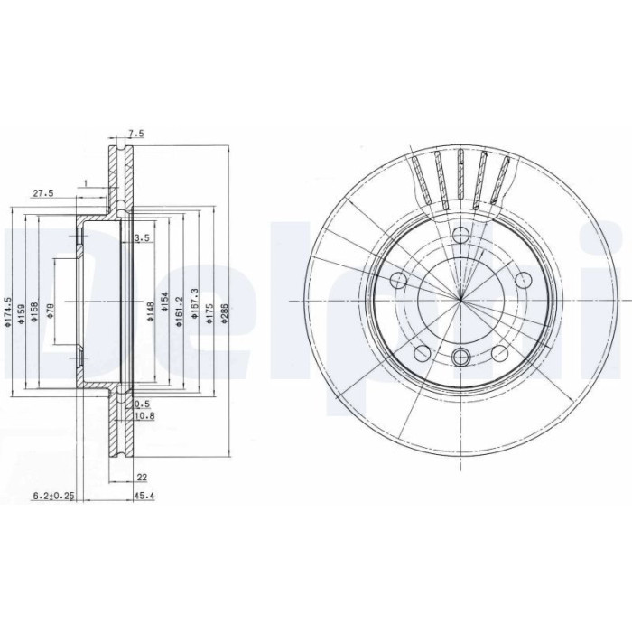 Delphi BG2623 Bremsscheibe Delphi BG2623 Bremsscheibe