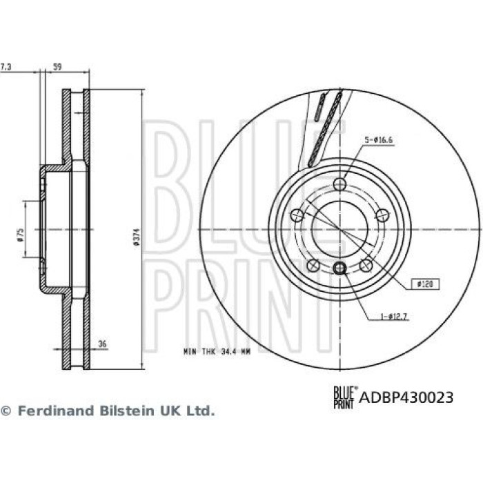 Blue Print ADBP430023 Bremsscheibe Blue Print ADBP430023 Bremsscheibe