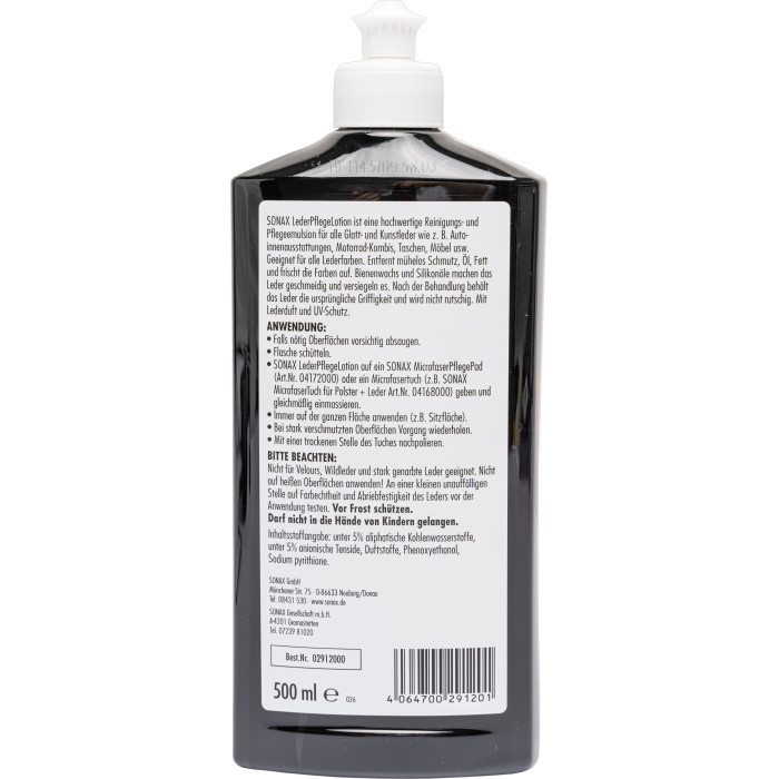 SONAX 02912000 Lederpflegemittel LederPflegeLotion