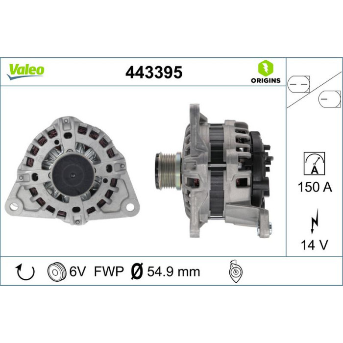 Valeo 443395 Generator ORIGINS - NEW O.E. TECHNOLOGIE Valeo 443395 Generator ORIGINS - NEW O.E. TECHNOLOGIE