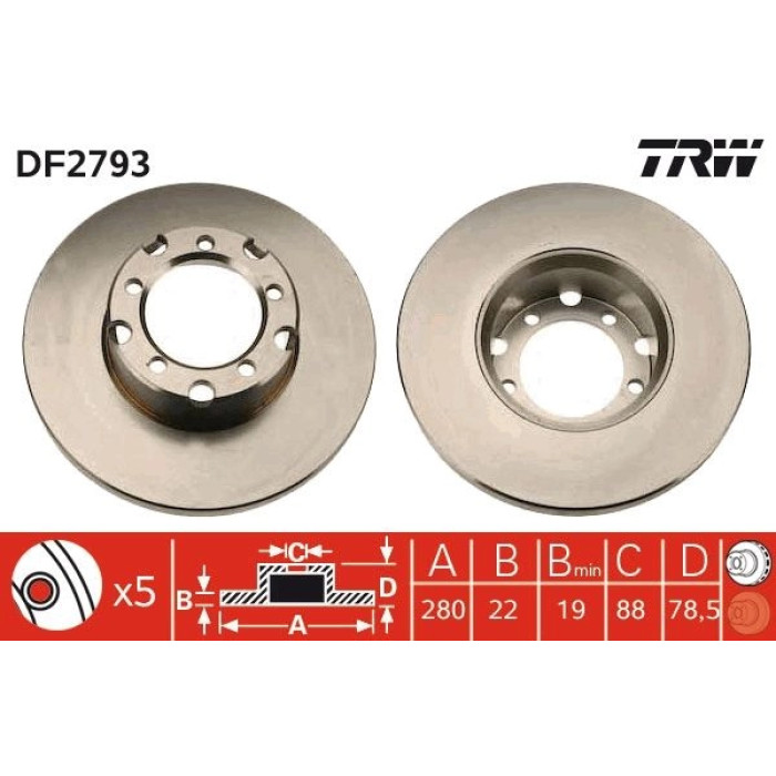 TRW DF2793 Bremsscheibe