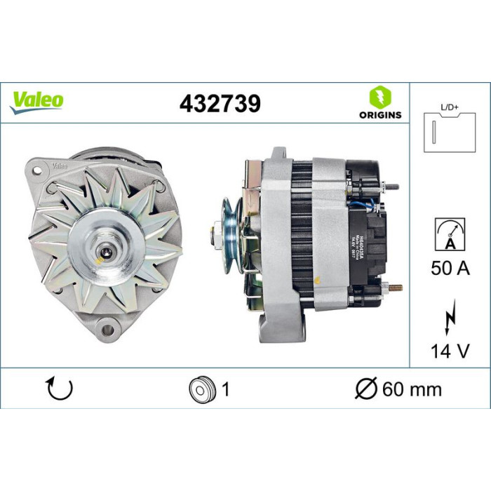 Valeo 432739 Generator ORIGINS - NEW O.E. TECHNOLOGIE Valeo 432739 Generator ORIGINS - NEW O.E. TECHNOLOGIE