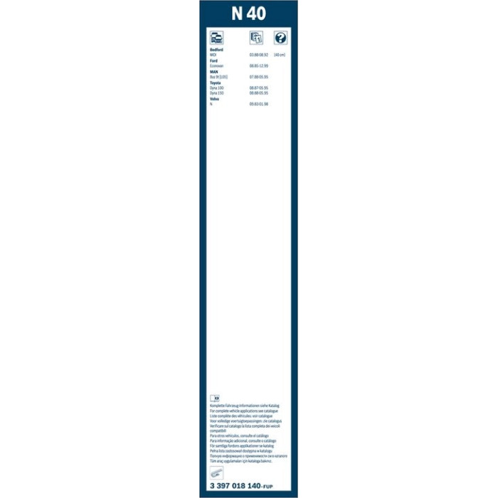 BOSCH N 40 Scheibenwischer Twin 3 397 018 140 BOSCH N 40 Scheibenwischer Twin 3 397 018 140