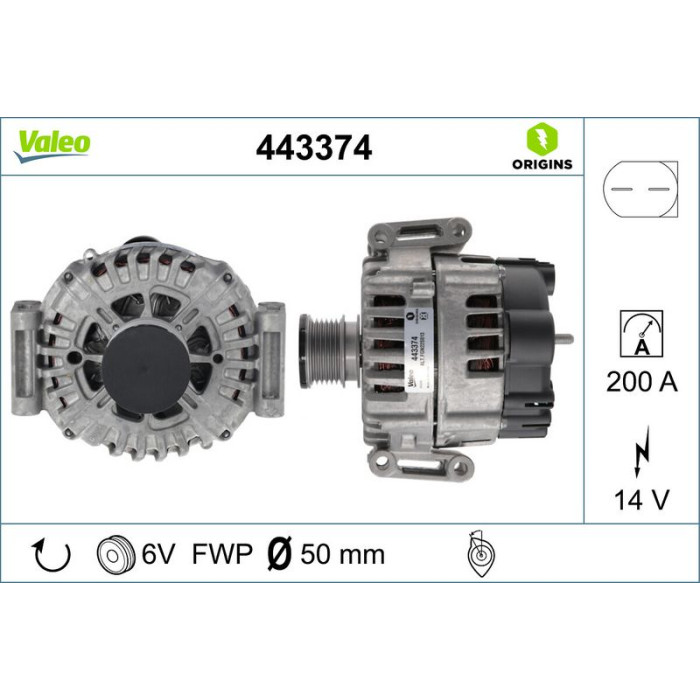 Valeo 443374 Generator ORIGINS Valeo 443374 Generator ORIGINS