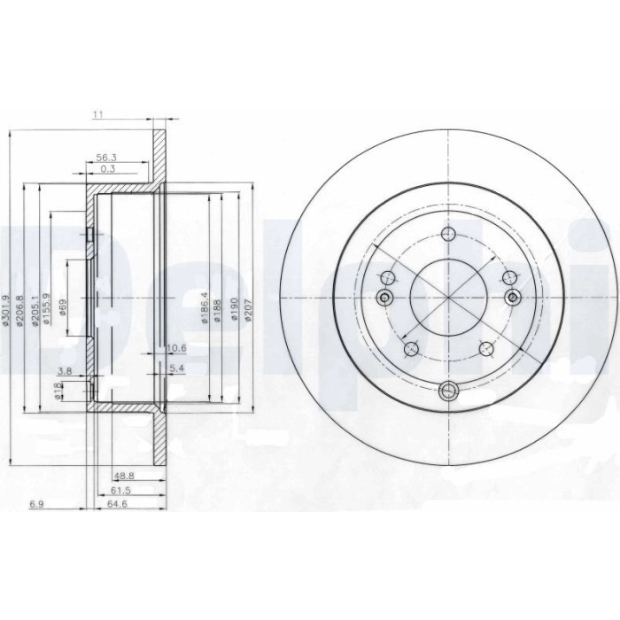 Delphi BG4136 Bremsscheibe