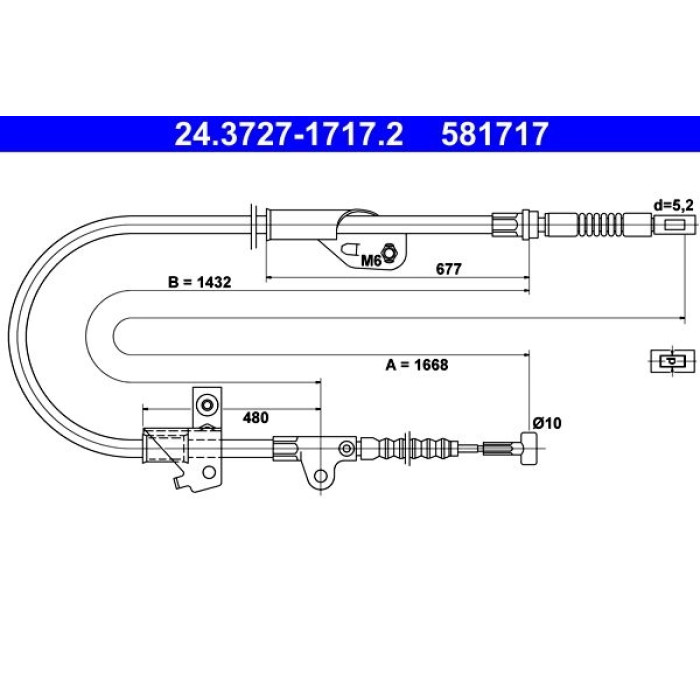 ATE 24.3727-1717.2 Seilzug, Feststellbremse ATE 24.3727-1717.2 Seilzug, Feststellbremse