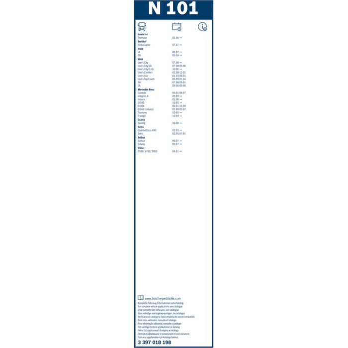 BOSCH N 101 Scheibenwischer Twin 3 397 018 198 BOSCH N 101 Scheibenwischer Twin 3 397 018 198