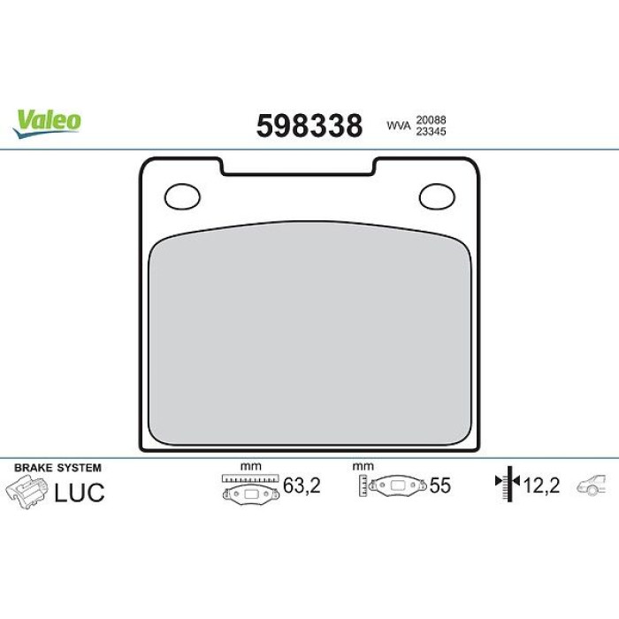 Valeo 598338 Bremsbelagsatz, Scheibenbremse