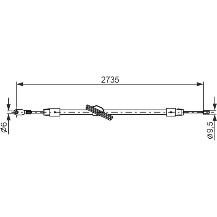 BOSCH 1 987 477 845 Seilzug, Feststellbremse BOSCH 1 987 477 845 Seilzug, Feststellbremse