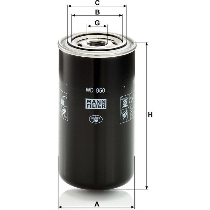 Mann-Filter WD 950 Filter, Arbeitshydraulik Mann-Filter WD 950 Filter, Arbeitshydraulik