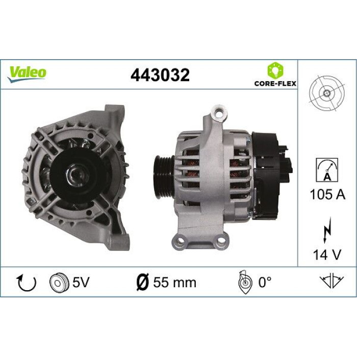 Valeo 443032 Generator CORE-FLEX Valeo 443032 Generator CORE-FLEX