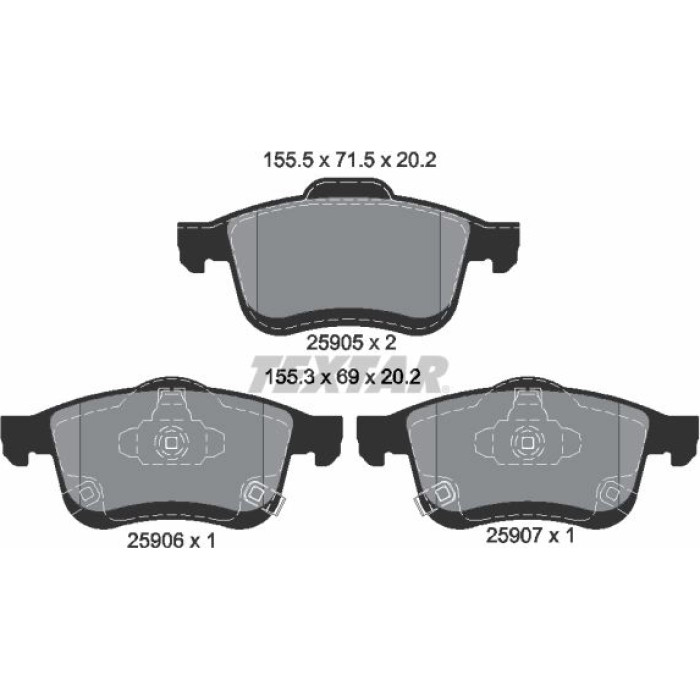 Textar 2590501 Bremsbelagsatz, Scheibenbremse Q+