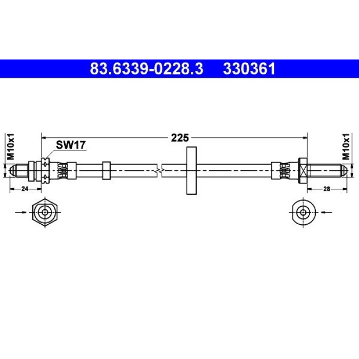 ATE 83.6339-0228.3 Bremsschlauch ATE 83.6339-0228.3 Bremsschlauch