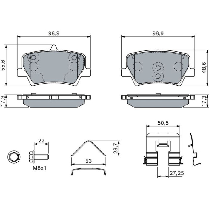 BOSCH 0 986 460 142 Bremsbelagsatz, Scheibenbremse BOSCH 0 986 460 142 Bremsbelagsatz, Scheibenbremse