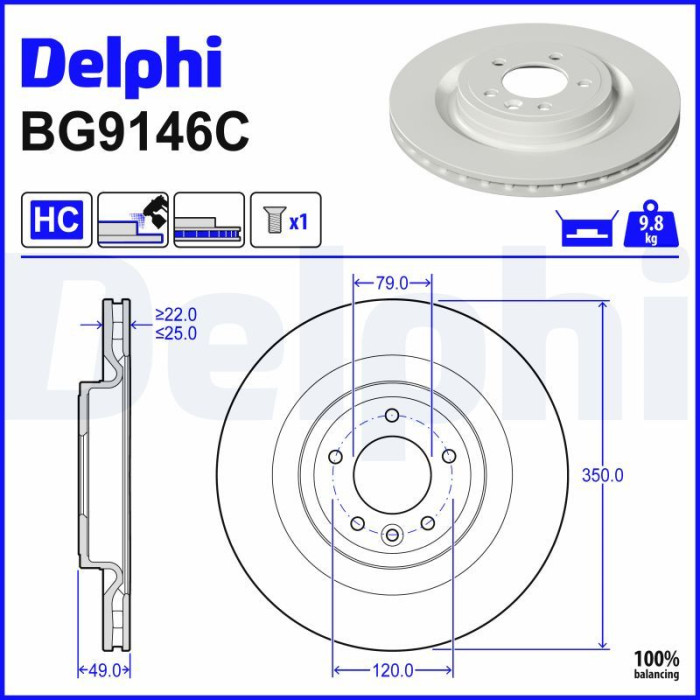Delphi BG9146C Bremsscheibe