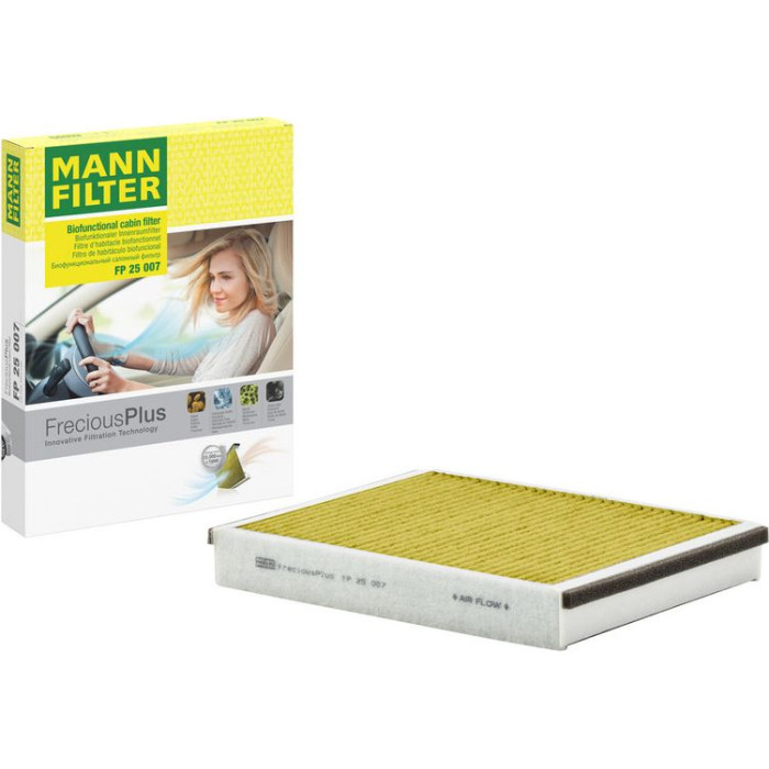MANN-FILTER FP 25 007 Innenraumfilter FreciousPlus Aktivkohlefilter mit Polyphenol, antibakteriell, Feinstaubfilter (PM 2.5) MANN-FILTER FP 25 007 Innenraumfilter FreciousPlus Aktivkohlefilter mit Polyphenol, antibakteriell, Feinstaubfilter (PM 2.5)