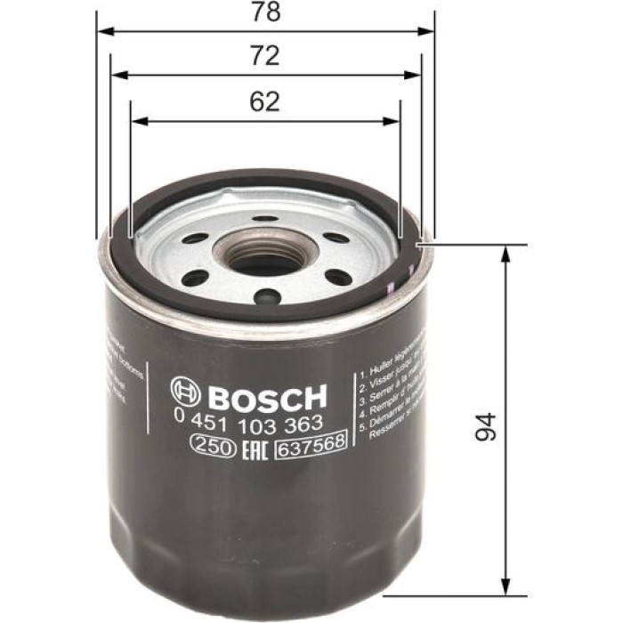 BOSCH 0 451 103 363 Ölfilter BOSCH 0 451 103 363 Ölfilter
