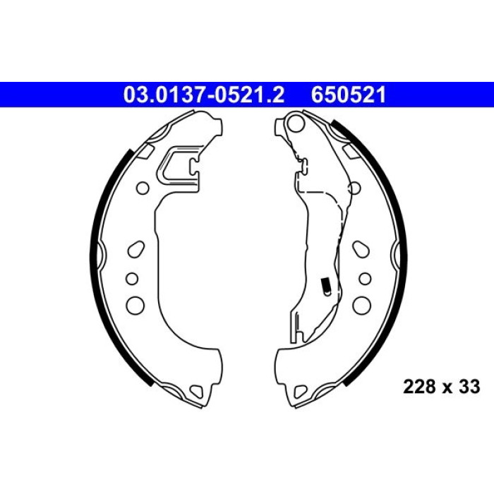 ATE 03.0137-0521.2 Bremsbackensatz ATE 03.0137-0521.2 Bremsbackensatz