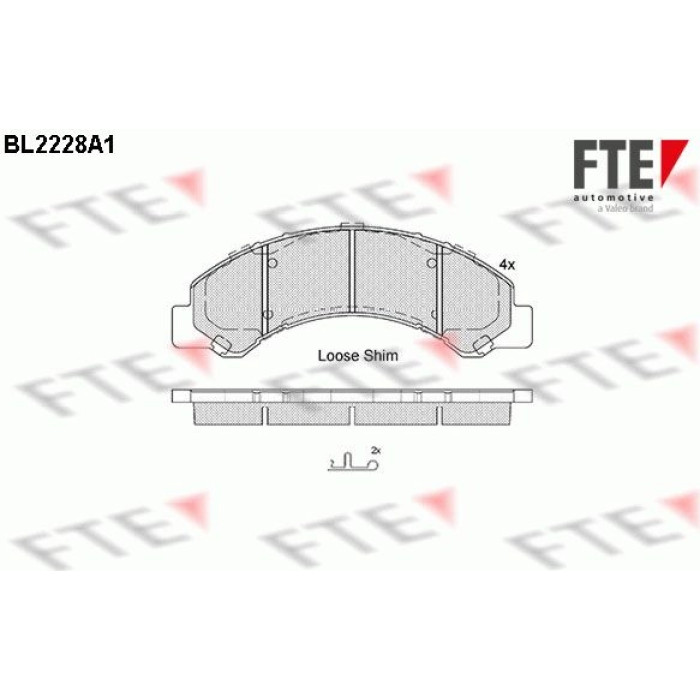 FTE 9500078 Bremsbelagsatz, Scheibenbremse